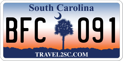 SC license plate BFC091