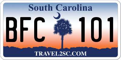 SC license plate BFC101