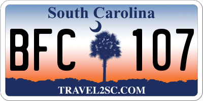 SC license plate BFC107