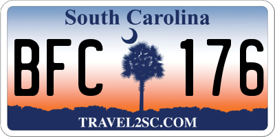 SC license plate BFC176