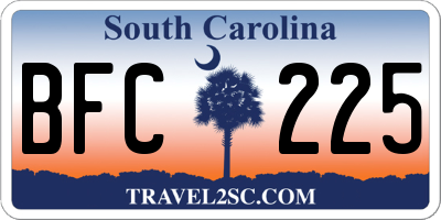 SC license plate BFC225