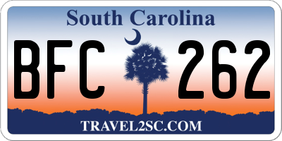 SC license plate BFC262