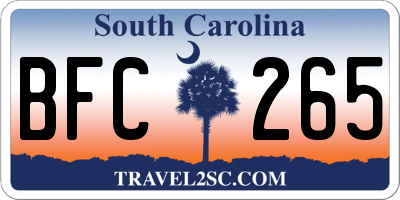 SC license plate BFC265