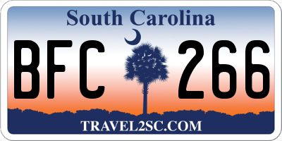 SC license plate BFC266
