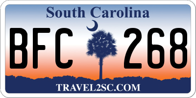 SC license plate BFC268