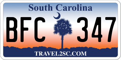 SC license plate BFC347