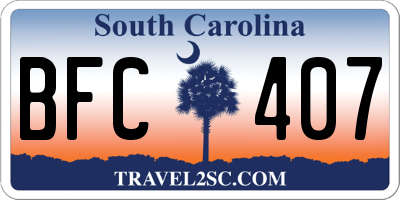 SC license plate BFC407