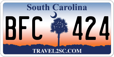 SC license plate BFC424