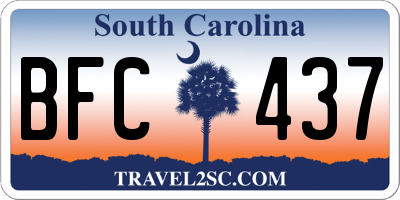 SC license plate BFC437