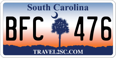 SC license plate BFC476