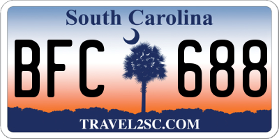SC license plate BFC688