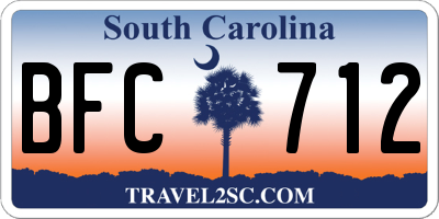 SC license plate BFC712