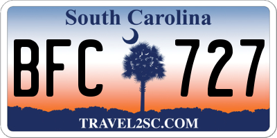 SC license plate BFC727