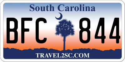 SC license plate BFC844