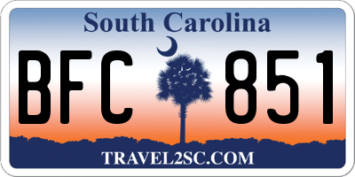 SC license plate BFC851