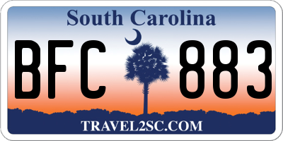 SC license plate BFC883