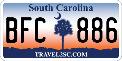 SC license plate BFC886
