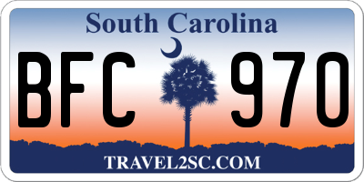 SC license plate BFC970