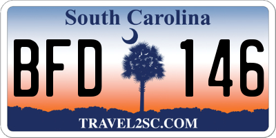 SC license plate BFD146