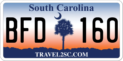 SC license plate BFD160