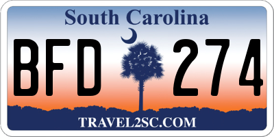 SC license plate BFD274