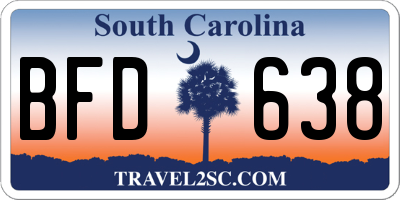 SC license plate BFD638