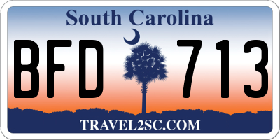SC license plate BFD713