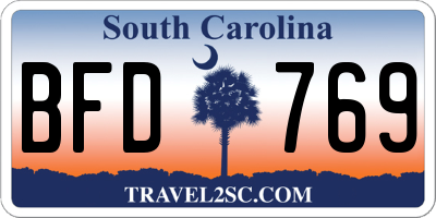 SC license plate BFD769