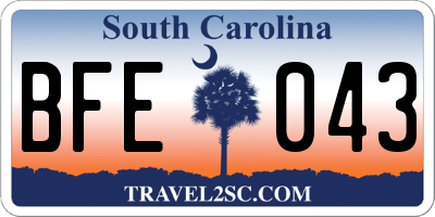 SC license plate BFE043