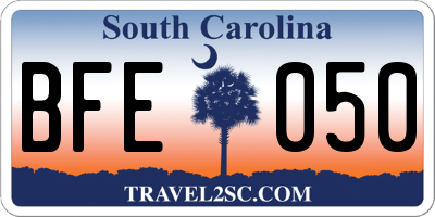 SC license plate BFE050