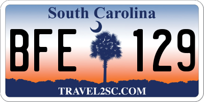 SC license plate BFE129