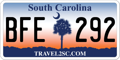 SC license plate BFE292