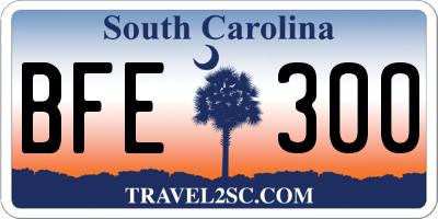 SC license plate BFE300