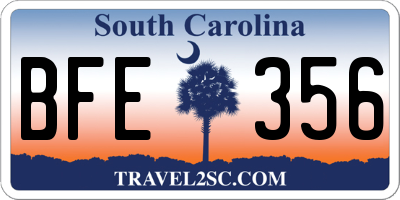 SC license plate BFE356