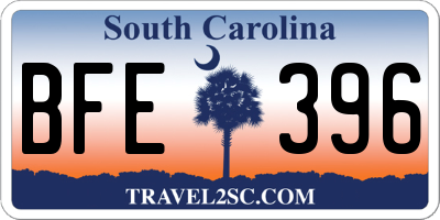 SC license plate BFE396