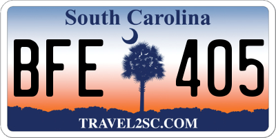 SC license plate BFE405