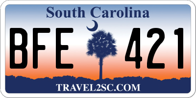 SC license plate BFE421