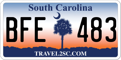 SC license plate BFE483