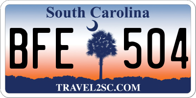 SC license plate BFE504