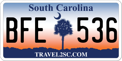 SC license plate BFE536