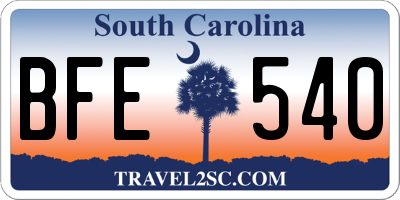 SC license plate BFE540