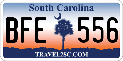 SC license plate BFE556