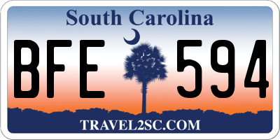 SC license plate BFE594
