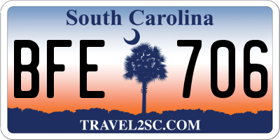 SC license plate BFE706