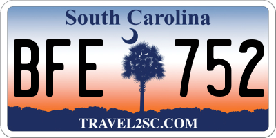 SC license plate BFE752