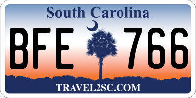 SC license plate BFE766