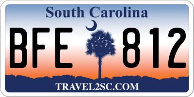 SC license plate BFE812