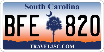 SC license plate BFE820