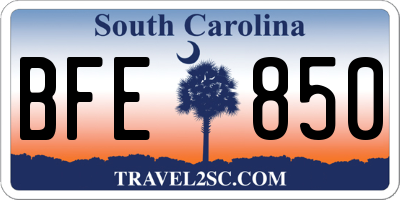 SC license plate BFE850