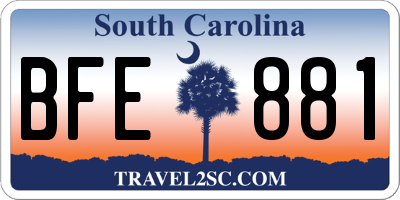 SC license plate BFE881